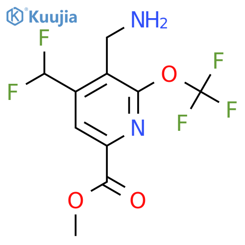 Methyl 3-(aminomethyl)-4-(difluoromethyl)-2-(trifluoromethoxy)pyridine-6-carboxylate structure