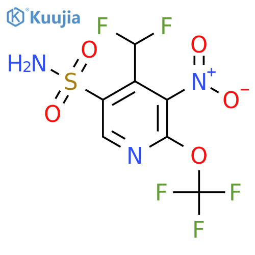 4-(Difluoromethyl)-3-nitro-2-(trifluoromethoxy)pyridine-5-sulfonamide structure