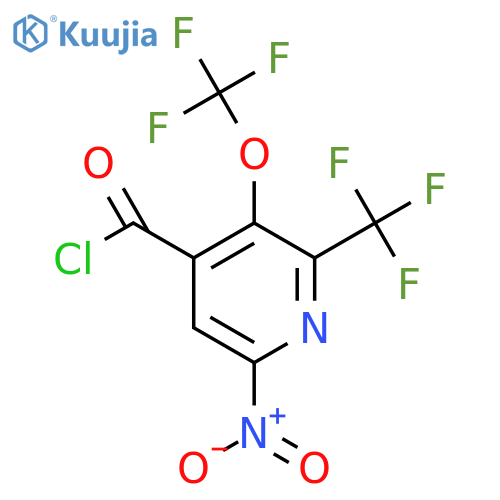 6-Nitro-3-(trifluoromethoxy)-2-(trifluoromethyl)pyridine-4-carbonyl chloride structure