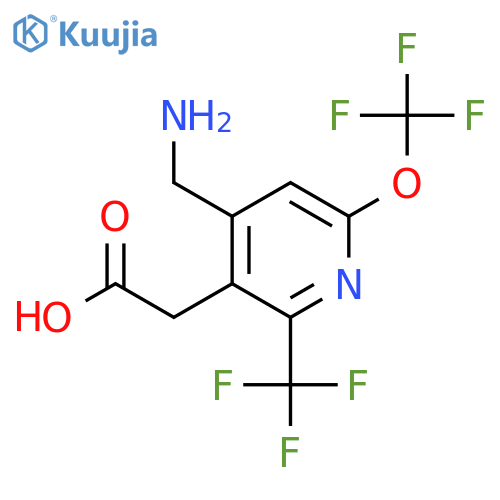 4-(Aminomethyl)-6-(trifluoromethoxy)-2-(trifluoromethyl)pyridine-3-acetic acid structure