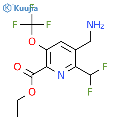 Ethyl 3-(aminomethyl)-2-(difluoromethyl)-5-(trifluoromethoxy)pyridine-6-carboxylate structure
