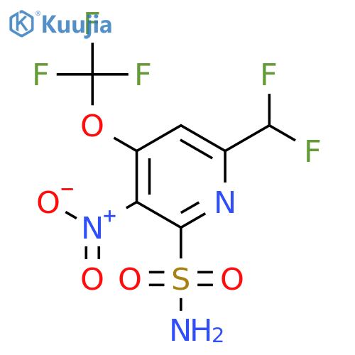 6-(Difluoromethyl)-3-nitro-4-(trifluoromethoxy)pyridine-2-sulfonamide structure