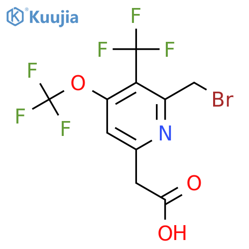 2-(Bromomethyl)-4-(trifluoromethoxy)-3-(trifluoromethyl)pyridine-6-acetic acid structure