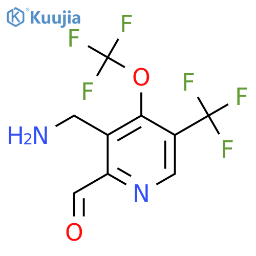 3-(Aminomethyl)-4-(trifluoromethoxy)-5-(trifluoromethyl)pyridine-2-carboxaldehyde structure