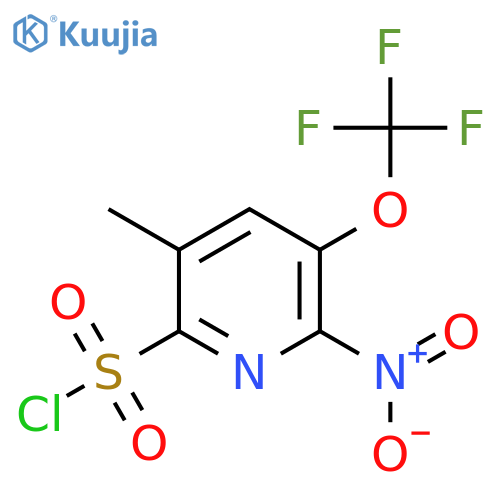 5-Methyl-2-nitro-3-(trifluoromethoxy)pyridine-6-sulfonyl chloride structure