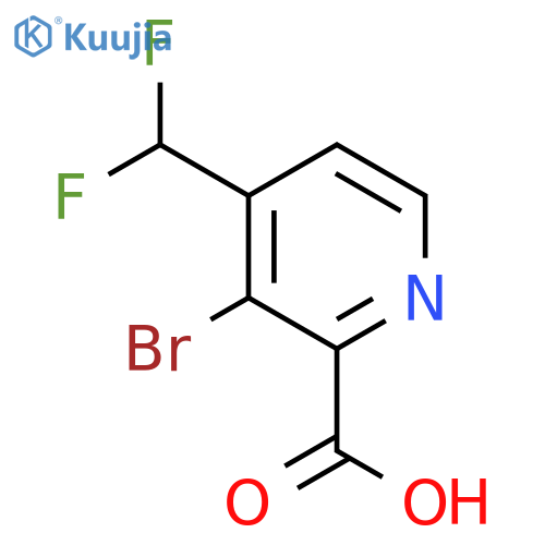 3-Bromo-4-(difluoromethyl)pyridine-2-carboxylic acid structure
