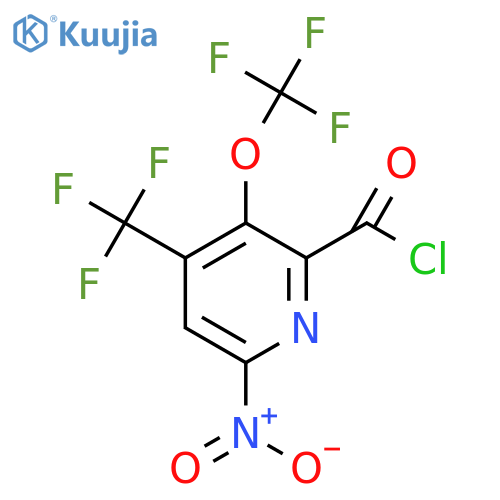 6-Nitro-3-(trifluoromethoxy)-4-(trifluoromethyl)pyridine-2-carbonyl chloride structure