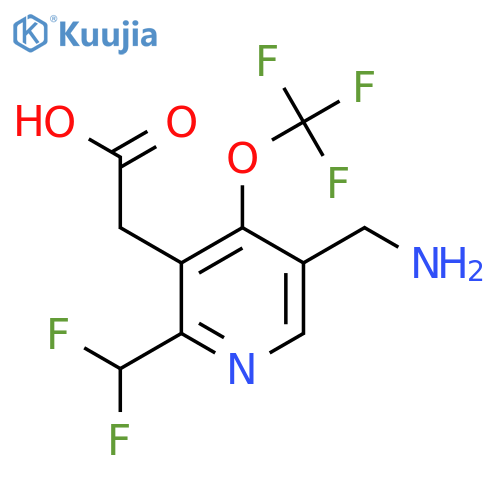 5-(Aminomethyl)-2-(difluoromethyl)-4-(trifluoromethoxy)pyridine-3-acetic acid structure