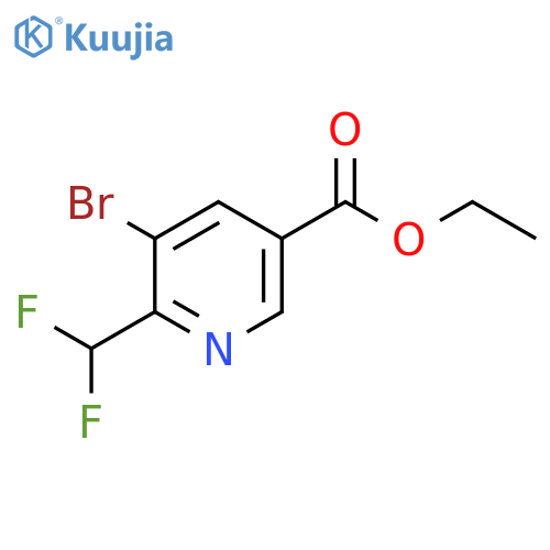 Ethyl 3-bromo-2-(difluoromethyl)pyridine-5-carboxylate structure