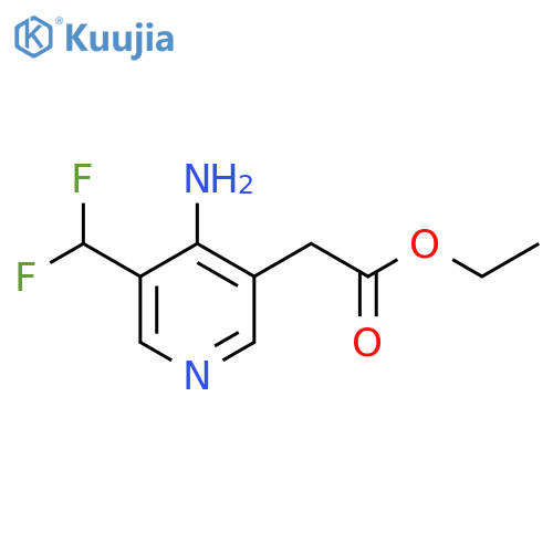 Ethyl 4-amino-3-(difluoromethyl)pyridine-5-acetate structure