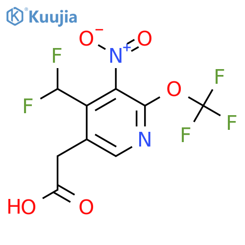 4-(Difluoromethyl)-3-nitro-2-(trifluoromethoxy)pyridine-5-acetic acid structure