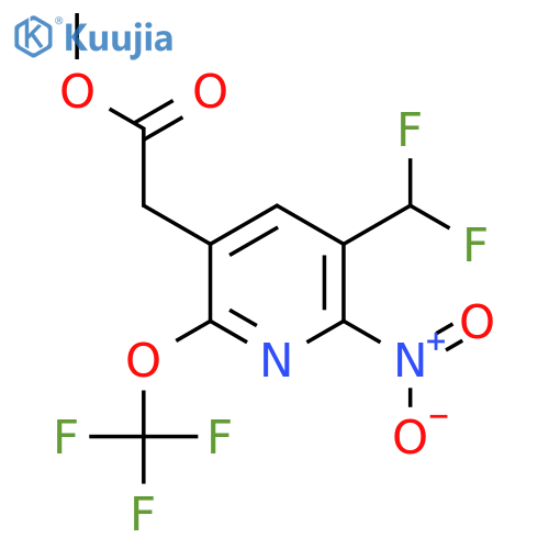 Methyl 3-(difluoromethyl)-2-nitro-6-(trifluoromethoxy)pyridine-5-acetate structure