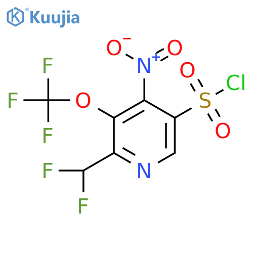 2-(Difluoromethyl)-4-nitro-3-(trifluoromethoxy)pyridine-5-sulfonyl chloride structure