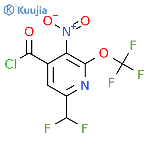 6-(Difluoromethyl)-3-nitro-2-(trifluoromethoxy)pyridine-4-carbonyl chloride structure