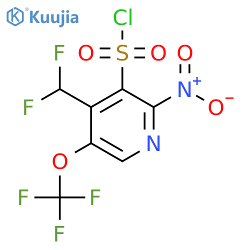4-(Difluoromethyl)-2-nitro-5-(trifluoromethoxy)pyridine-3-sulfonyl chloride structure