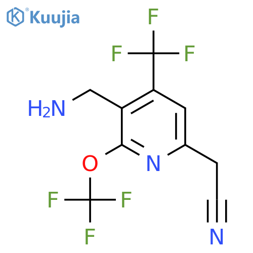 3-(Aminomethyl)-2-(trifluoromethoxy)-4-(trifluoromethyl)pyridine-6-acetonitrile structure
