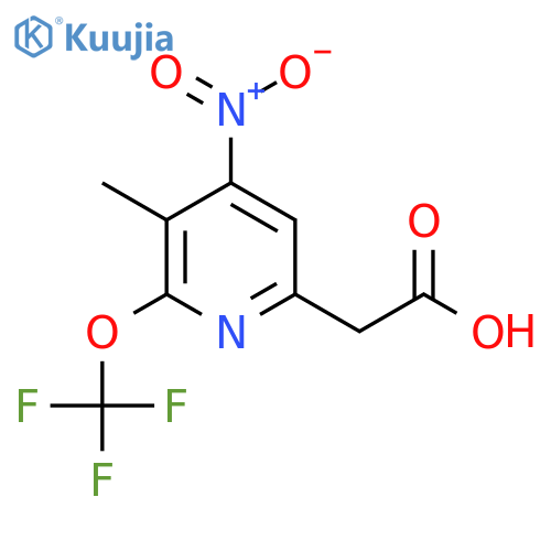 3-Methyl-4-nitro-2-(trifluoromethoxy)pyridine-6-acetic acid structure