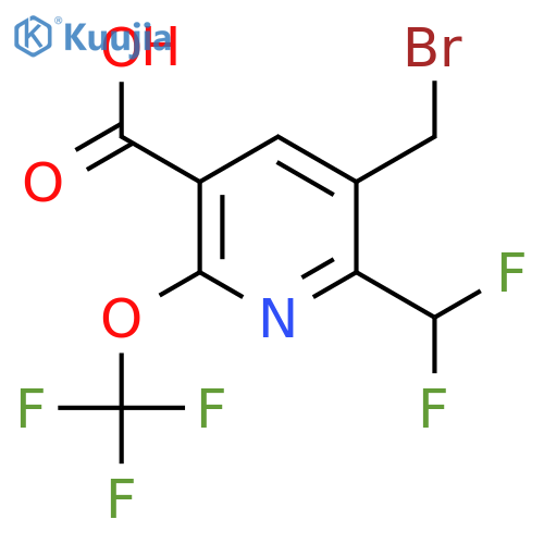 3-(Bromomethyl)-2-(difluoromethyl)-6-(trifluoromethoxy)pyridine-5-carboxylic acid structure