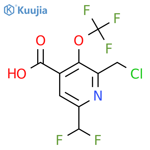 2-(Chloromethyl)-6-(difluoromethyl)-3-(trifluoromethoxy)pyridine-4-carboxylic acid structure