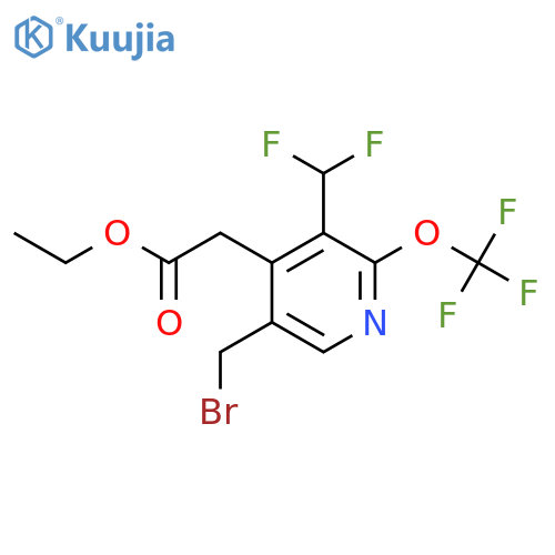 Ethyl 5-(bromomethyl)-3-(difluoromethyl)-2-(trifluoromethoxy)pyridine-4-acetate structure