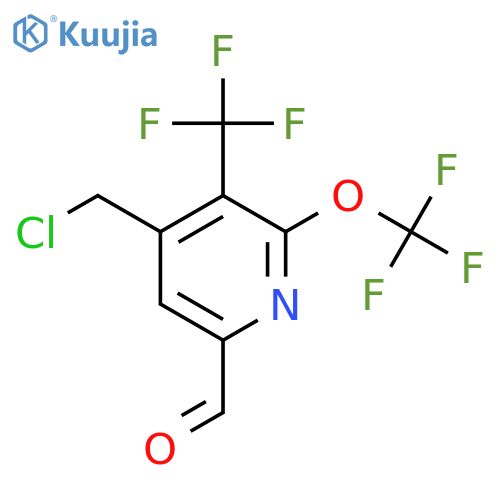 4-(Chloromethyl)-2-(trifluoromethoxy)-3-(trifluoromethyl)pyridine-6-carboxaldehyde structure