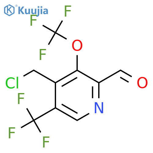 4-(Chloromethyl)-3-(trifluoromethoxy)-5-(trifluoromethyl)pyridine-2-carboxaldehyde structure
