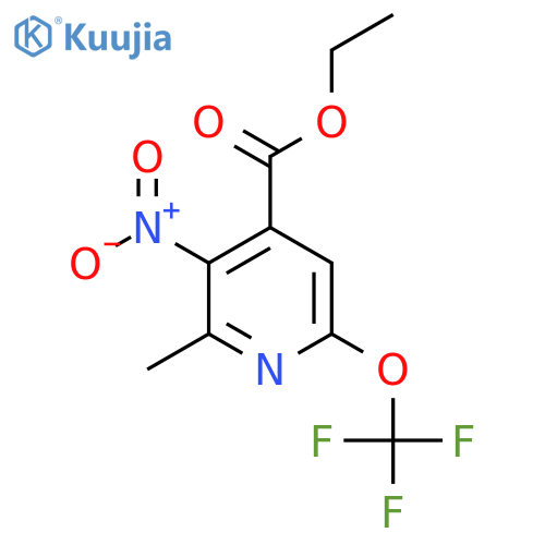 Ethyl 2-methyl-3-nitro-6-(trifluoromethoxy)pyridine-4-carboxylate structure