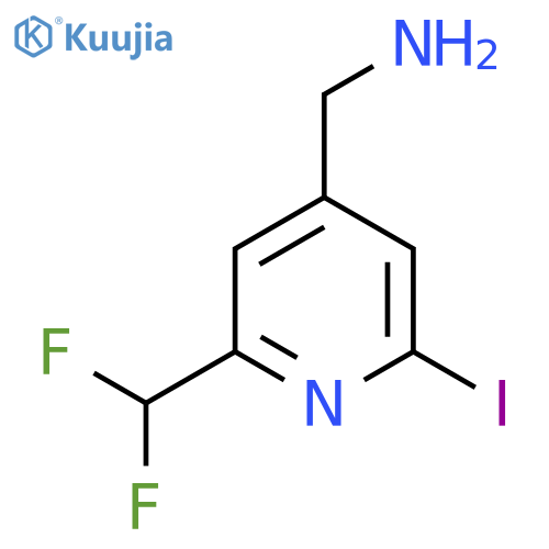 4-(Aminomethyl)-2-(difluoromethyl)-6-iodopyridine structure