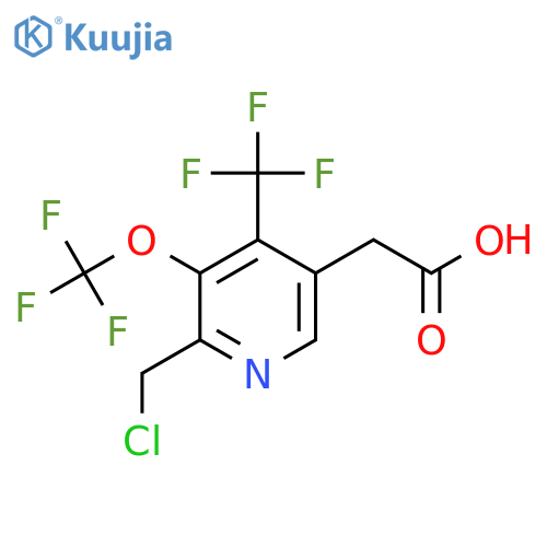 2-(Chloromethyl)-3-(trifluoromethoxy)-4-(trifluoromethyl)pyridine-5-acetic acid structure