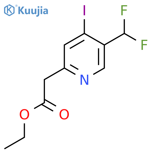 Ethyl 5-(difluoromethyl)-4-iodopyridine-2-acetate structure
