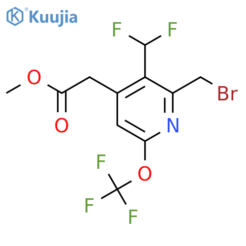Methyl 2-(bromomethyl)-3-(difluoromethyl)-6-(trifluoromethoxy)pyridine-4-acetate structure