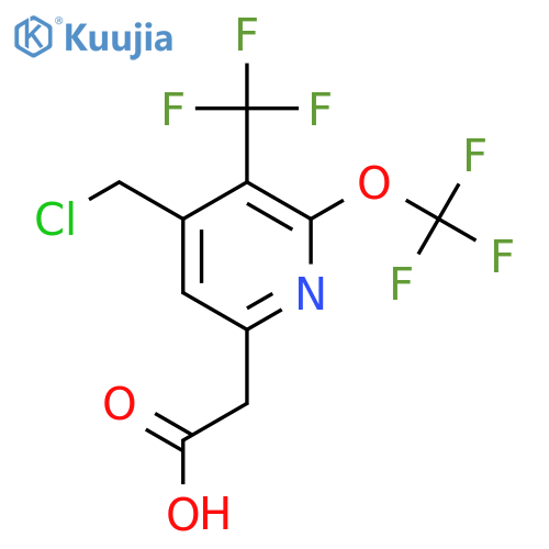 4-(Chloromethyl)-2-(trifluoromethoxy)-3-(trifluoromethyl)pyridine-6-acetic acid structure