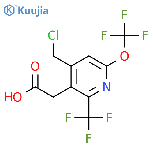 4-(Chloromethyl)-6-(trifluoromethoxy)-2-(trifluoromethyl)pyridine-3-acetic acid structure