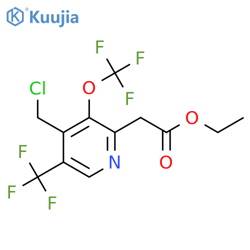Ethyl 4-(chloromethyl)-3-(trifluoromethoxy)-5-(trifluoromethyl)pyridine-2-acetate structure