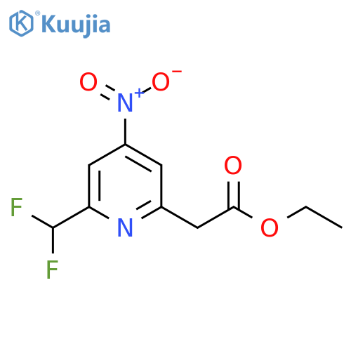 Ethyl 2-(difluoromethyl)-4-nitropyridine-6-acetate structure