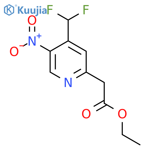 Ethyl 4-(difluoromethyl)-5-nitropyridine-2-acetate structure