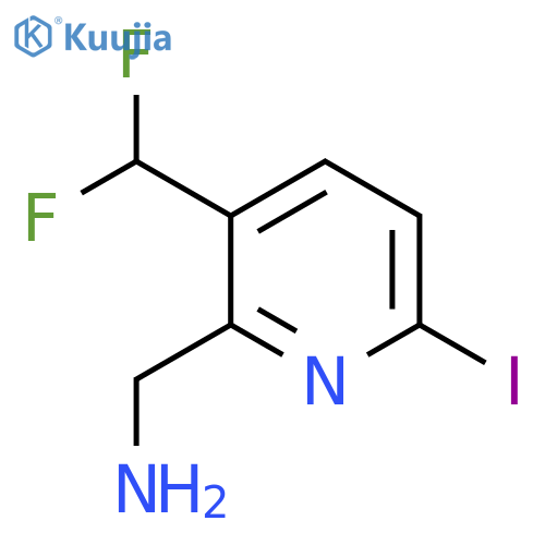2-(Aminomethyl)-3-(difluoromethyl)-6-iodopyridine structure