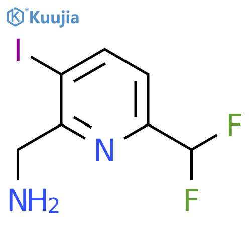 2-(Aminomethyl)-6-(difluoromethyl)-3-iodopyridine structure