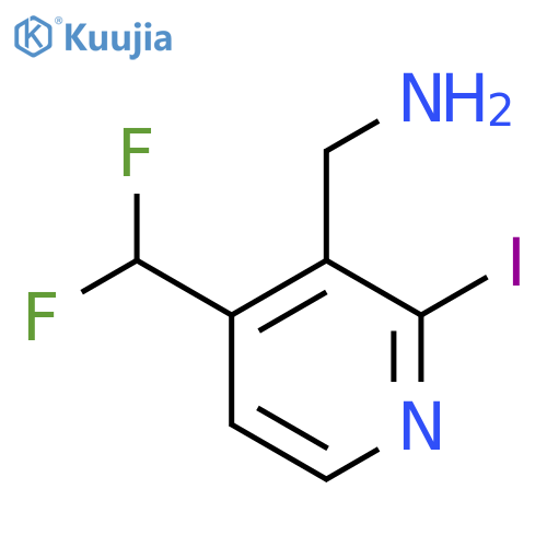3-(Aminomethyl)-4-(difluoromethyl)-2-iodopyridine structure