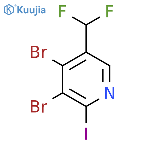 3,4-Dibromo-5-(difluoromethyl)-2-iodopyridine structure