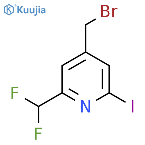 4-(Bromomethyl)-2-(difluoromethyl)-6-iodopyridine structure