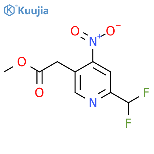 Methyl 2-(difluoromethyl)-4-nitropyridine-5-acetate structure