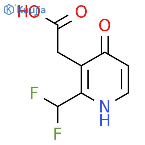 2-(Difluoromethyl)-4-hydroxypyridine-3-acetic acid structure