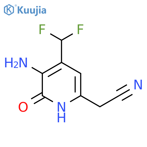 3-Amino-4-(difluoromethyl)-2-hydroxypyridine-6-acetonitrile structure