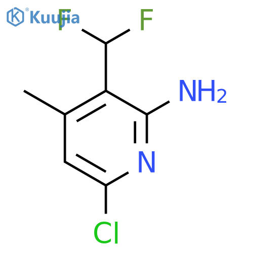 2-Amino-6-chloro-3-(difluoromethyl)-4-methylpyridine structure