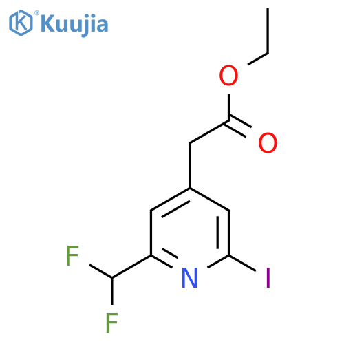 Ethyl 2-(difluoromethyl)-6-iodopyridine-4-acetate structure