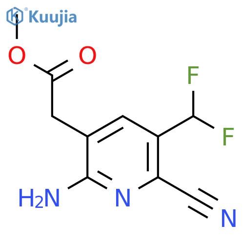 Methyl 2-amino-6-cyano-5-(difluoromethyl)pyridine-3-acetate structure
