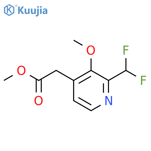 Methyl 2-(difluoromethyl)-3-methoxypyridine-4-acetate structure