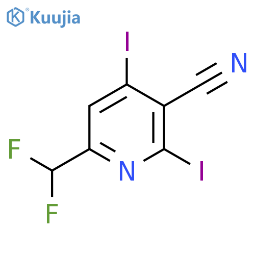 3-Cyano-6-(difluoromethyl)-2,4-diiodopyridine structure