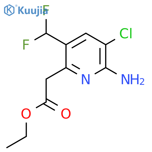 Ethyl 2-amino-3-chloro-5-(difluoromethyl)pyridine-6-acetate structure